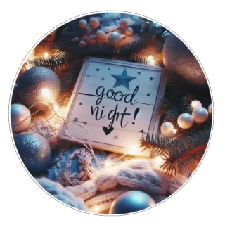 ❤ good night! chúc ngủ ngon, đêm, giáng sinh, mùa đông, đèn whatsapp sticker