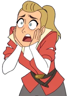 😱 Adora She-Ra and the Princesses of Power cartoon, character, scared, worried, She-Ra telegram sticker