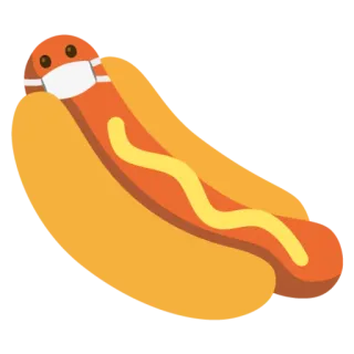 😷 cachorro-quente, comida, sanduíche, máscara, emoji, desenho animado telegram sticker