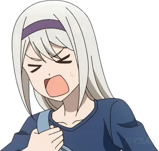 😆 Аниме, Стикер, Раздраженный, Мультфильм telegram sticker