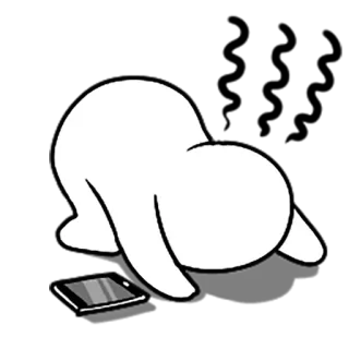 😱 triste, branco, pessoa, desenho animado, telefone, deitado telegram sticker