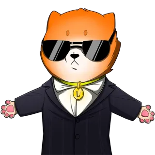 😎 собака, солнцезащитные очки, костюм, мультфильм, животное, персонаж telegram sticker