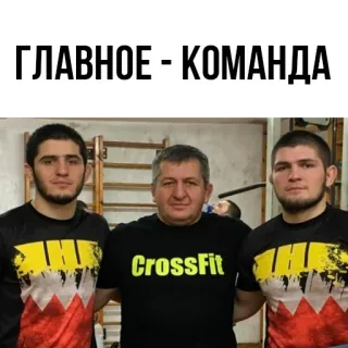 👍 Khabib Nurmagomedov ГЛАВНОЕ - КОМАНДА equipo, ruso, Khabib, UFC, MMA whatsapp sticker
