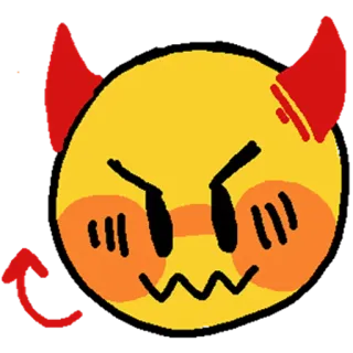 😈 teufel, emoji, hörner, böse, süß, wut whatsapp sticker