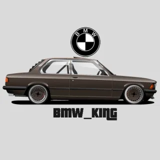 🚘 BMW_KING Auto, BMW, E21, Vintage, Automobil, König telegram sticker