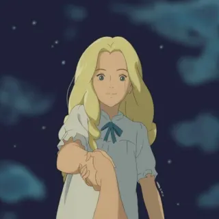 🗻 When Marnie Was There 动漫, 玛尼, 吉卜力工作室, 金发, 女孩 telegram sticker