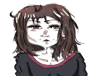 ☹️ cartone animato, ritratto, anime, donna, femminile, ragazza, faccia, disegno telegram sticker