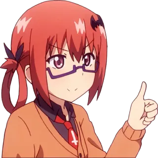 👍 anime, thumbs up, cute, girl, cartoon, character telegram sticker