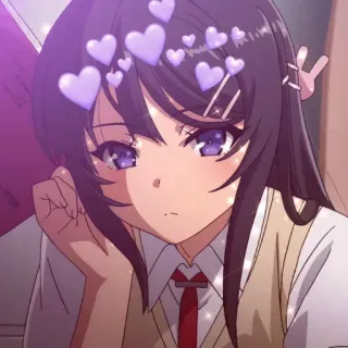 😊 anime, girl, cartoon, hearts, cute, peace sign, manga telegram sticker