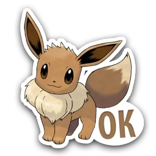 👌 Eevee Pokemon OK Evoli, Pokémon, niedlich, Tier, Aufkleber telegram sticker