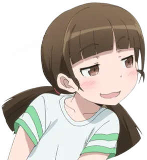😏 animé, fille, suffisant, queue de cheval, espiègle telegram sticker