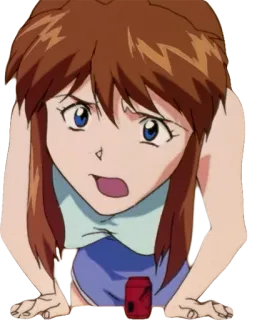 😦 Anime, Mädchen, überrascht, Cartoon, Frau telegram sticker