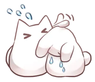 😭 gato, conejo, llorando, triste, emoción, dibujos animados whatsapp sticker