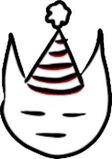 🥳 кот, праздничный колпак, животное, милый, стикер, мультфильм telegram sticker