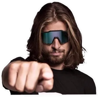🔝 男人, 太阳镜, 指, 严肃, 肖像, 人 telegram sticker