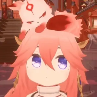 😳 Yae Miko Genshin Impact anime, game, pink, fox, genshin impact, yae miko telegram sticker