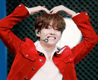❤️ V kpop, 歌手, アイドル, v, bts, ハートポーズ telegram sticker
