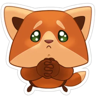 ☺️ zorro, dibujos animados, lindo, animal, rogando, suplicando telegram sticker