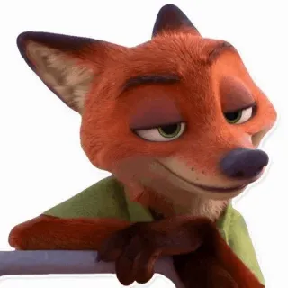 🦊 Nick Wilde Zootopia Nick Wilde, Fuchs, Zoomania, Disney, Cartoon, Animation telegram sticker