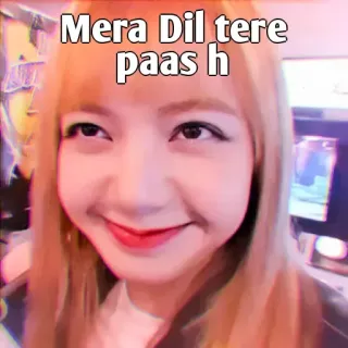 👀 Mera Dil tere paas h donna, persona, ritratto, sorriso, faccia, testo, hindi telegram sticker