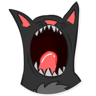 😤 cat, mouth, animal, open, scary whatsapp sticker