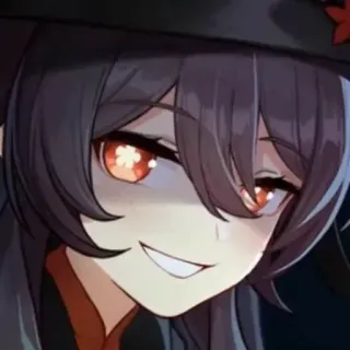 😁 Hu Tao Genshin Impact Anime, Spiel, Hu Tao, Grinsen, Mädchen whatsapp sticker