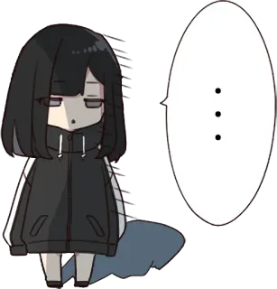 😔 anime, manga, cute, chibi, girl, cartoon telegram sticker