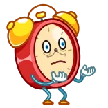 😳 alarm clock, cartoon, clock, time, sticker, animated telegram sticker