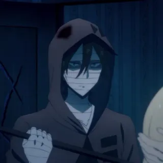🦇 Zack Foster Angels of Death Anime, Zack Foster, Angels of Death, Horor, Sabit, Hoodie, Perban telegram sticker