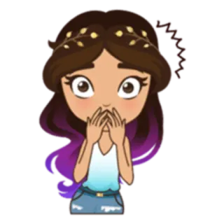 😱 cartoon, girl, cute, chibi, woman, brunette, shocked, surprised telegram sticker