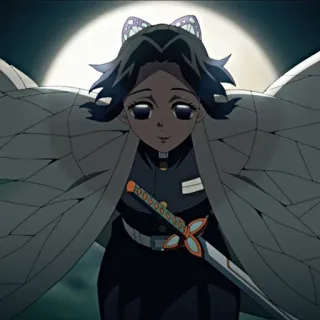 🙂 Shinobu Kocho Demon Slayer 애니메이션, 귀멸의 칼날, 코쵸 시노부, 만화, 나비, 칼, 카타나 telegram sticker