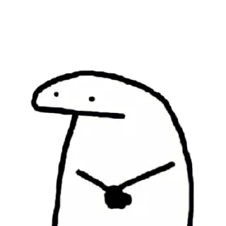 😐 sticker, cartoon, white blob, character, drawing, simple, minimalist telegram sticker