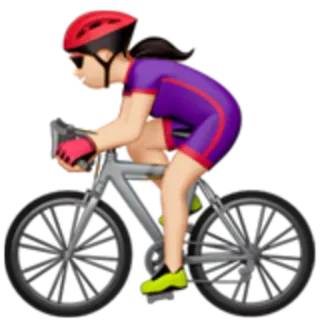 🚴‍♀ cyclist, bicycle, sports, athlete, emoji, bike, cycling telegram sticker