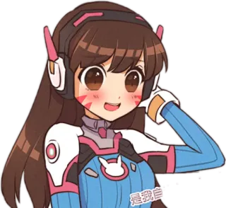 😳 D.Va Overwatch 是我自 D.Va, Overwatch, Video game, Karakter, Anime telegram sticker