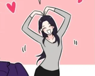 🌟 Desenho animado, Coração, Amor, Fofo, Menina, Anime whatsapp sticker