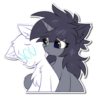 😔 YOU ポニー, ハグ, 悲しい, 漫画, 友情, 感情的 telegram sticker