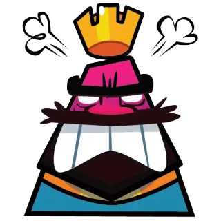 😡 King Clash Royale 怒り, 王, クラッシュ・ロワイヤル, イライラ, 王冠, ビデオゲーム telegram sticker