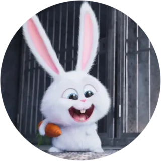 😃 Snowball The Secret Life of Pets coniglio, animale, cartone animato, animale domestico, carino, tenero whatsapp sticker