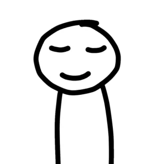 😌 Monigote, Ilustración, Dibujo animado, Minimalista, Simple, Dibujo telegram sticker