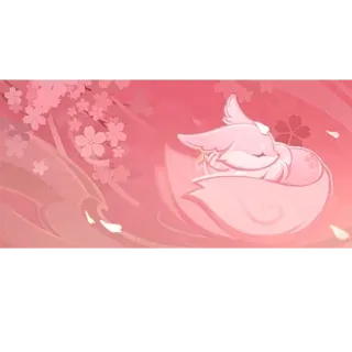 😴 fox, pink, sleeping, cute, animal, cherry blossom telegram sticker