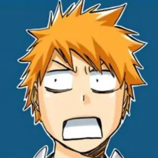 ⚔ Ichigo Kurosaki Bleach anime, manga, zszokowany, wyraz twarzy, ichigo telegram sticker