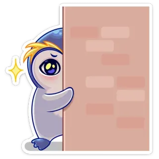 🤫 наклейка, пингвин, мультфильм, милый, анимация whatsapp sticker