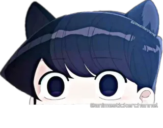 👀 @animestickerchannel Anime, Sticker, Kattenoren, Cartoon, Ogen, Schattig whatsapp sticker