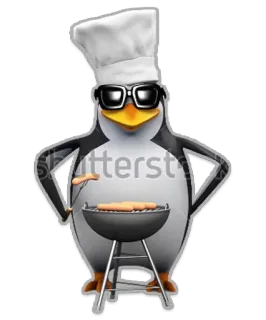 🌭 penguin, chef, cooking, grill, food telegram sticker