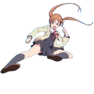 👩 Anime, Desenho animado, Estudante, Pulando telegram sticker