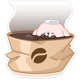 🐕 fofo, café, relaxamento, kawaii, adorável, banho telegram sticker