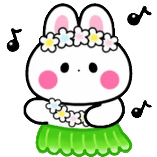⭐ 토끼, 토끼, 귀여운, 카와이, 꽃, 동물, 만화 telegram sticker