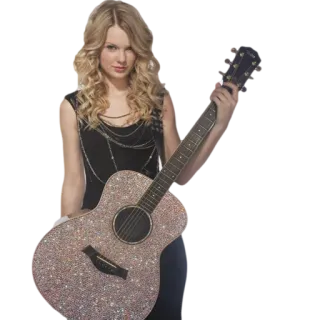 🎸 Taylor Swift musicien, chanteuse, guitare, femme, blonde, célébrité, pop star telegram sticker