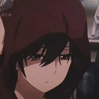 😕 anime, boy, hoodie, sad telegram sticker