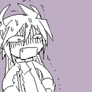 😱 anime, sweat, exhausted, worried, nervous whatsapp sticker